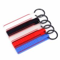 【CW】 Silicone Keychain Black/White/Red/Blue Silica Gel 93x17.5x7mm Pendant Car Interior