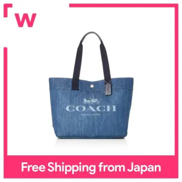 Coach denim tote online with horse and carriage