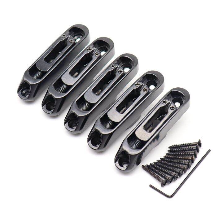 5 Pcs Guitar Bridge Sadlles Single Individual Bridge Saddles Tailpiece Set For 5 String Electric
