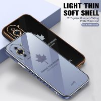 Hauwei nova10pro Case Soft TPU plating Maple leaf Square Slim protective Cover For Huawei nova 10 Pro nova10 10Pro Back Shells