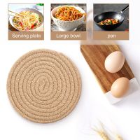 Round Braided Placemats Set of 6 Handmade 7 Inch Heat Resistant Thick Hot Pads Mats Coaster