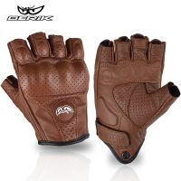 【CW】Summer Motorcycle Gloves Fingerless Men Women Motorbike Gloves Half Finger Leather Motocross Racing Glove for Harley BMW Vespa