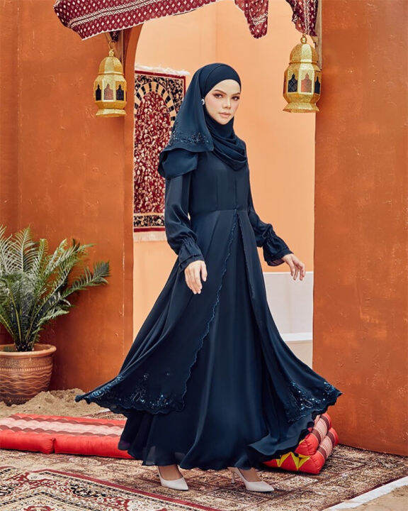 TMTONMOON Nikah Jubah Abaya Premium Loose Pin Chiffon Dubai Dress Fashion  Long Sleeve Bridesmaid Wedding Muslimah Robe | Lazada