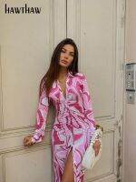 【hot】◑♣﹍  Hawthaw Sleeve Printed Bodycon Pink Streetwear 2021 Wholesale Lots Bulk