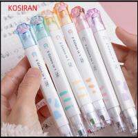 KONSIRAN 6Pcs พลาสติกสำหรับตกแต่ง ปากกาทำเครื่องหมายปลายสิ่ว อุ้งเท้าของแมว ปากกาเน้นข้อความที่สวยงาม เย็นเย็น ออฟฟิศสำหรับทำงาน