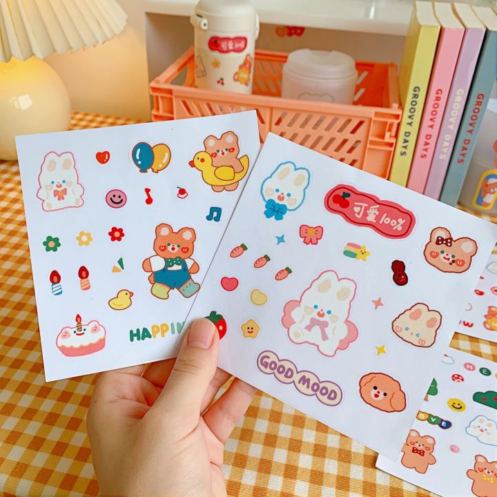 small-stickers-for-notebooks-handmade-stationery-stickers-japanese-cartoon-stickers-cute-stationery-stickers-ins-style-stickers