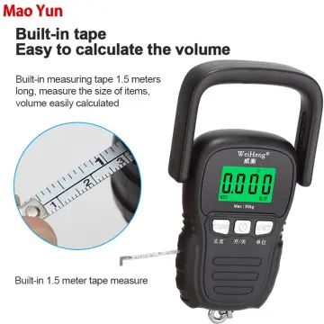 50Kg / 110LBS Digital Fish Scale with 1.5M Ruler Electronic Luggage Balance  Fishing Postal Hanging Hook Scale