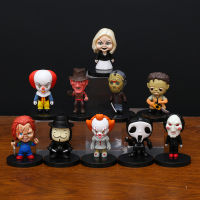 5ซม. ชุด Jason Freddy Pennywise Chucky Tiffany Billy Ghostface V Leatherface Q Ver PVC ตัวเลขของเล่นตุ๊กตา