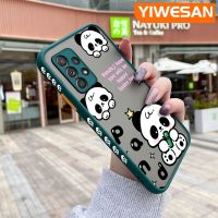 YIWESAN เคสปลอกสำหรับ Samsung Galaxy A52s 5G A52 4G A52 5G ลายการ์ตูนแพนด้าน่ารักมีน้ำค้างแข็งโปร่งใสขอบสี่เหลี่ยมด้านข้างแข็งลายกล้องปลอกซิลิโคนเคสนิ่มป้องกันการกระแทก