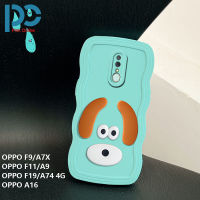 A74 A16 A9แฟชั่น4G ลายคลื่นนุ่ม TPU 3D เคสโทรศัพท์สุนัขน่ารักสำหรับ F9 OPPO