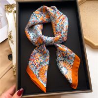 Luxury Hijab Hair Bands 2023 Square Silk Scarf for Women Neckerchief Female Satin Shawl Ribbon Headband Fashion Wraps Bandana