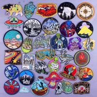 DIY Adventure Alien Space Iron On Patches Fro Clothing thermoadhesive Patches UFO Stickers Travel Patches On Clothes Stickers