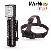 Wurkkos Đèn Pha Sạc HD15 Mới Đèn Pin 18650 Đèn LED Kép Với USB