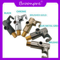 BROONPRE ฝักบัวมือทองเหลืองตัวยึดห่วงยึดมือจับที่นั่งสแควร์ที่ต่อสายยางห้องน้ำ Shine Chrome/สีดำ/ทอง/สีเทา