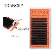 TDANCE Individual Eyelash Extensions Classic Makeup Lashes Matte Black High Quality Soft Natural 16 Lines Synthetic PBT Fiber