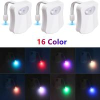 16 Color Smart PIR Motion Sensor Toilet Seat Night Light Waterproof Backlight For Toilet Bowl LED Luminaria Lamp WC Toilet Light