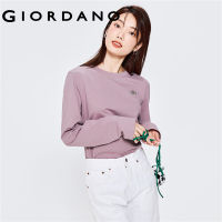 Giordano เสื้อยืดแขนยาวผู้หญิง เสื้อแฟชั่นผญ ลุคสตรีท สไตล์เกาหลี Free Shipping 05392783#886