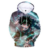 เสื้อสเวตเตอร์แฟชั่นสำหรับลำลองแขนยาว,เสื้อฮู้ดพิมพ์ลายลายอนิเมะ My Hero Academia Deku 3D ใส่ได้ทั้งชายและหญิงเสื้อฮู้ดตัวใหญ่