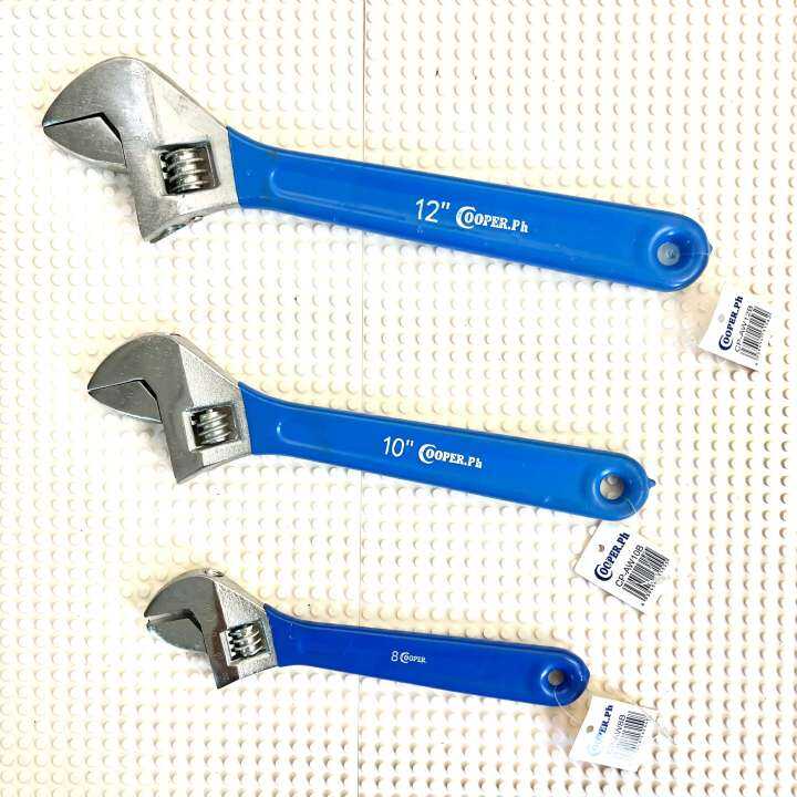 Cooper.ph Adjustable Wrench Plastic Coating Handle 8in 10in 12in AWB