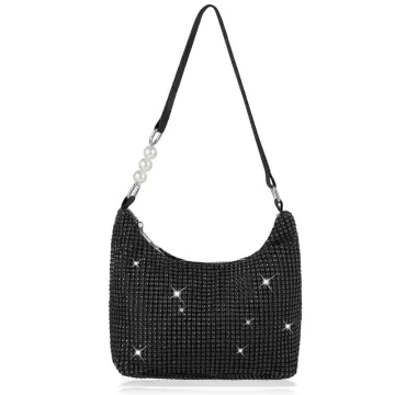 Crystal Shiny Rhinestone Diamond Bow Design Square Evening Bag Women's  Handbag Dinner Party Clutch Purse Shoulder Crossbody Bag