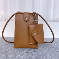 กระเป๋าใส่โทรศัพท์มือถือสไตล์เกาหลี PU Trend Thin Crossbody Bag มาพร้อมกับ Coin Pouch