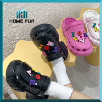 Home Fur : รองเท้าหัวโต รองเท้าหัวโตส้นหนา น้ำหนักเบา รองเท้าแตะยางนิ่มแบบสวมรัดส้น? มีสติ๊กเกอร์แถมให้?