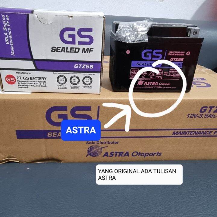 Aki Motor Astra Gs Gtz S New Mega Pro Verza Accu Kering Mf Original Lazada Indonesia