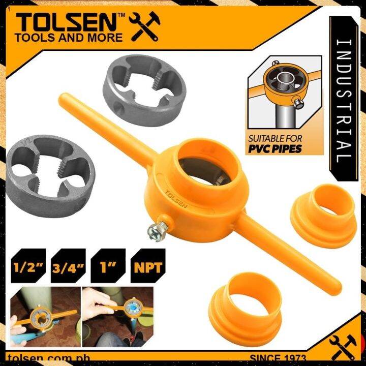 Tolsen PVC Pipe Thread Maker Set (1/2″3/4″1″) Pipe Threading 33008