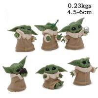 6ชิ้น/เซ็ต S Tar Wars Grogu Mandalorian 4.5-6ซม.เด็ก Yoda ตุ๊กตาขยับแขนขาได้ของเล่นสำหรับชาย Deco เครื่องประดับ Collection