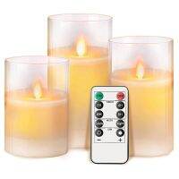 Flameless Candles Flickering Battery Operated Candles Acrylic Glass Heat Resistant Include Remote Control with Timer