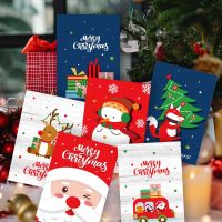 6set Christmas Greeting Card with Envelopes Kraft Gift Card Merry Christmas Paper Invitation Card New Year Postcard Xmas Party Greeting Cards