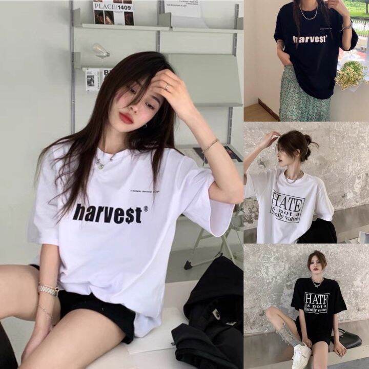 yui-พร้อมส่ง-เสื้อยืด-over-size-คอกลม-แขนสั้น-ผ้านิ่ม-เสื้อยืดแฟชั่น-สไตล์เกาหลี-9352