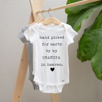 Custom Hand picked for earth by my grandpa in heaven Baby Onesie Bodysuits Baby clothes Pregnancy announcement Onesie