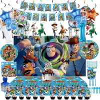 ❆ Disney Toy Story Birthday Party Supplies Balloon Bouquet Plates Cups Napkin Cake Topper Tablecloth Kids Baby Shower Party Decor