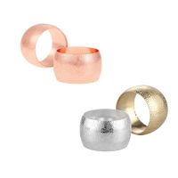 6pcs/set Napkin Ring Embossing Pattern Round Napkins Holder Serviette Buckle Gold/Silver/Rose Gold Table Decor Wedding Party