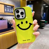 DSFERGERGE เคส ไอโฟน หน้ายิ้มที่เรียบง่าย กรอบสีดำขั้นสูง apple 14promax เคสมือถือใส iphone13pro12/11 นิ่ม 7p