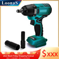 Loonas Cordless Electric Wrench Brushless Motor 400N.m High Torque LED Impact Lithium-Ion Battery Power Tools(without battery)