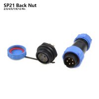 SP21 IP68 Back Nut Welding Electric Waterproof connector plug socket 2 3 4 5 7 9 12 Pin panel power cable Aviation connectors