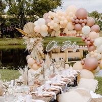 106pcs Morandi Color Balloons Chain Set Chrome Rose Gold Ballon for Baby Shower Wedding Birthday Party Decoration Globos