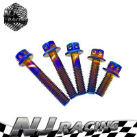 NJ RACING PK น็อต สแตนเลส แคร้งเครื่อง หัวเจาะ สีไทเท M6 ความยาว 6*15/6*20/6*25/6*30/6*35 (ขายเป็นตัว)