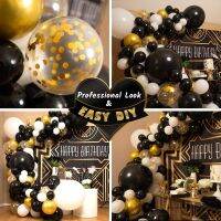 139Pcs Black White Gold Balloon Garland Kit &amp; Arch for New Years Graduation Prom Anniversary Birthday Party Decorations