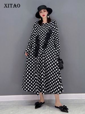 XITAO Dress  Loose Casual Women Dot Print Dress