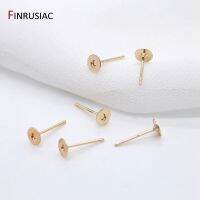 14K Gold Plated Copper Metal Earring Blank Post Earring Base DIY Earrings Jewellery Making Supplies