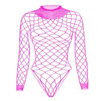 【LZ】►✒卍  Alta qualidade feminino fishnet bodysuit roupa interior ver através oco de uma peça net corpo terno lingerie sexual sexy feminino topos