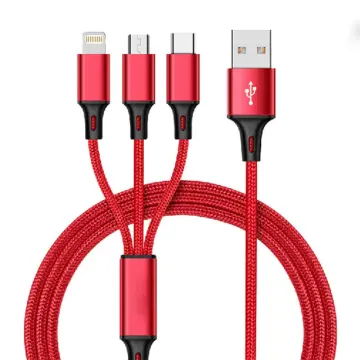 Lenuo Retractable 3 In 1 USB Cable Type C / Lightning / Micro USB 3.5A Fast Charging  Cable - Grey
