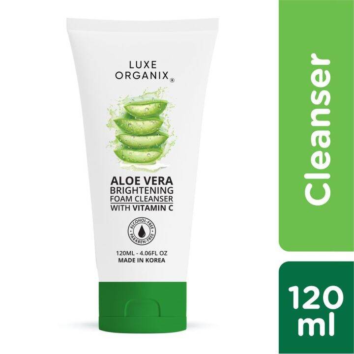 ☸Luxe Organix 99 Aloe Vera Brightening Micro Foam Cleanser with Vitamin ...