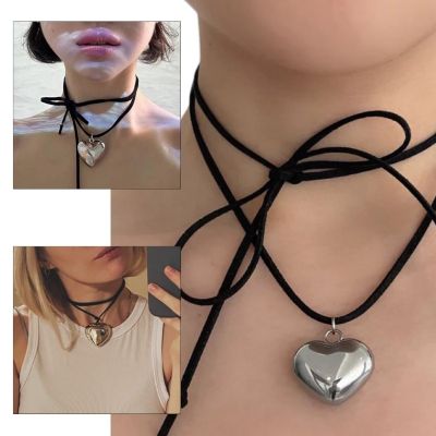 blg Fashion Trend Niche Love Pendant Collarbone Chain Temperament Simple Cold Wind Drawing Adjustable Wax Rope Necklace 【JULY】