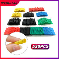 ZIShan 127-530pcsTube ทนความร้อนท่อห่อชุดการเชื่อมต่อไฟฟ้าสายเคเบิลฉนวนกันความร้อนปลอกหุ้มท่อหดความร้อน