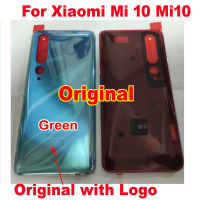 100 Kaca Asal Penutup Belakang Bateri Pintu Perumahan Belakang dengan Pita Pelekat untuk Xiaomi Mi 10 MI10 Penggantian Penutup Efon