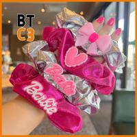 BTC3 แฟชั่นสำหรับผู้หญิง ตุ๊กตาบาร์บี้ scrunchie สีทึบทึบ อีลาสติก เชือกมัดผม ที่มัดผม หางม้าหางม้า ยางรัดผม สำหรับผู้หญิง